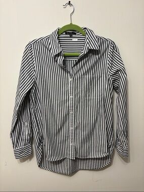VELVET HEART - Grey & White Striped Roomy Button-Down Shirt